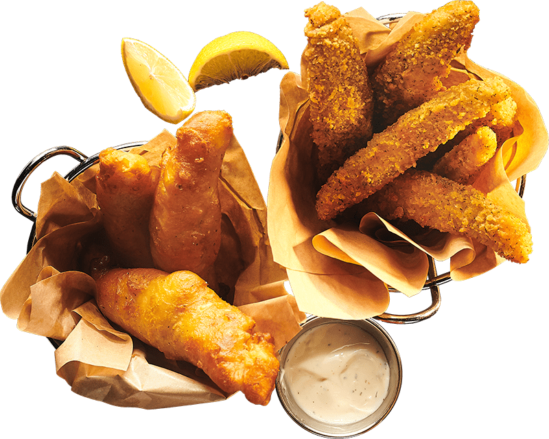 Haddock Dippers and Fried Pickles